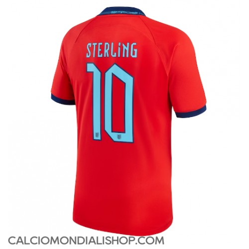 Maglie da calcio Inghilterra Raheem Sterling #10 Seconda Maglia Mondiali 2022 Manica Corta